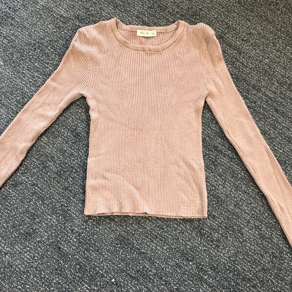 Active USA Mauve Ribbed Knit Top